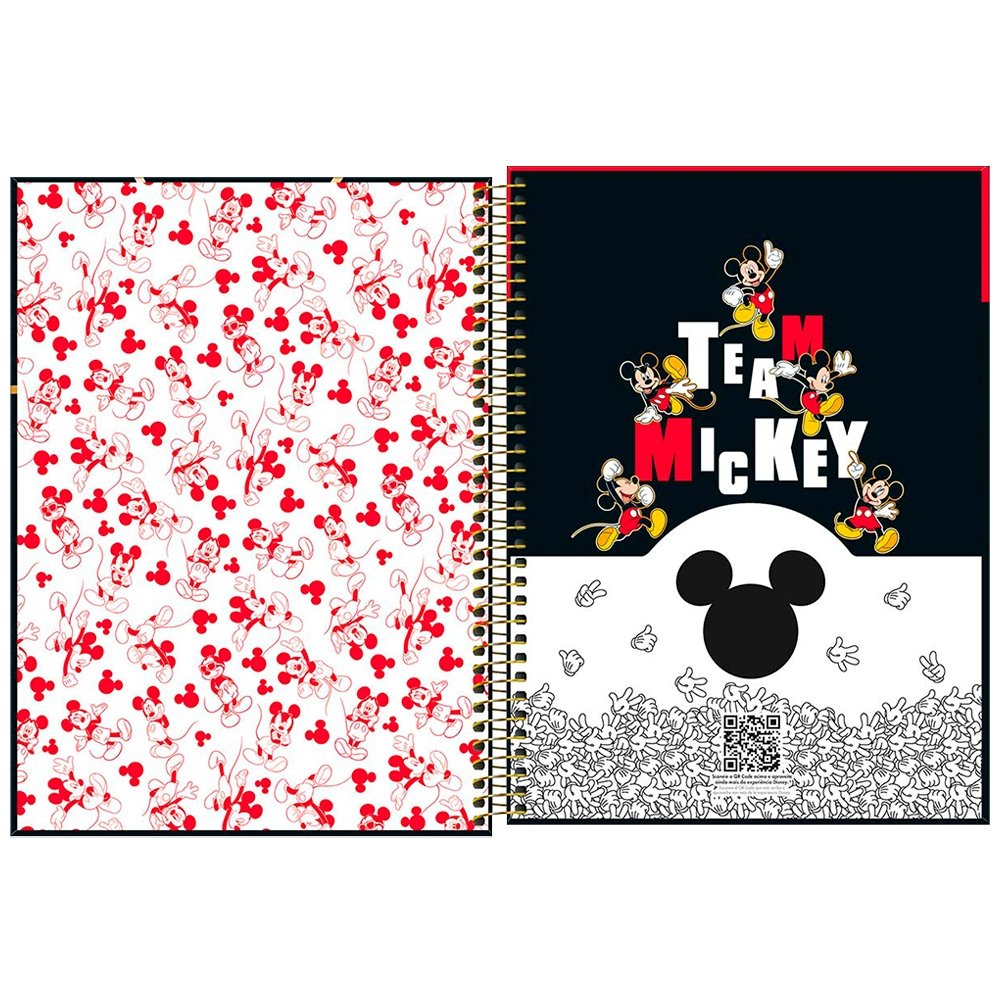 Caderno Espiral Tilibra Universitário Capa Dura Mickey 1 Matéria 80 Folhas Embalagem com 4 Unidades