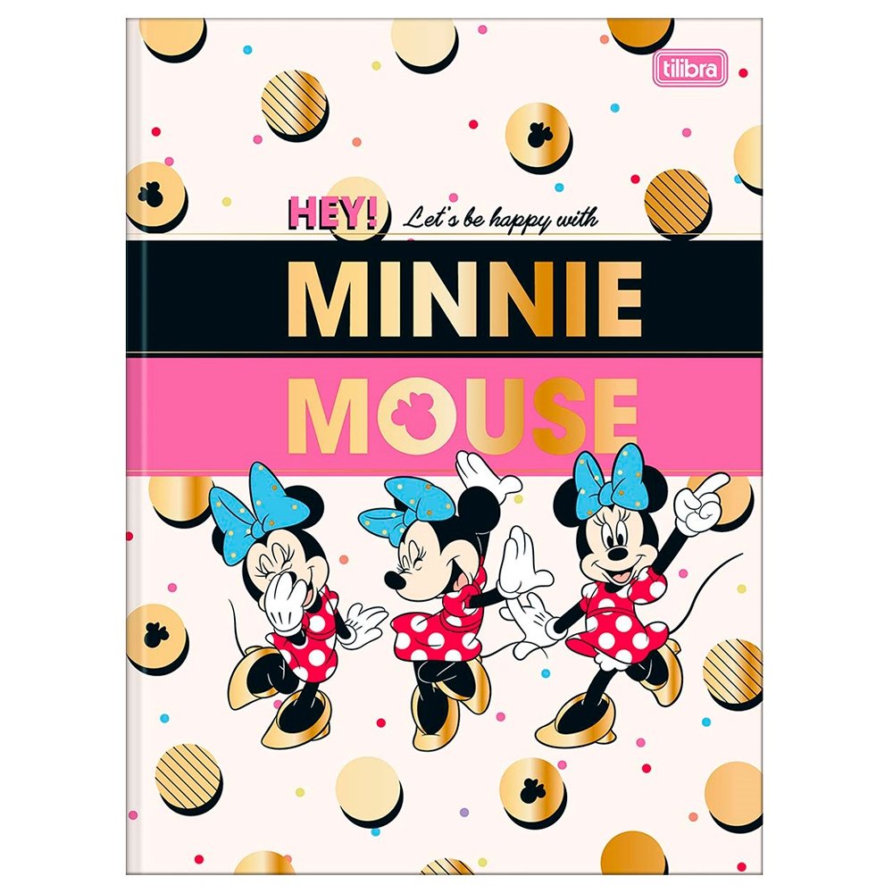Caderno Costurado Tilibra ¼ Capa Dura Minnie 80 Folhas - Embalagem com 5 Unidades
