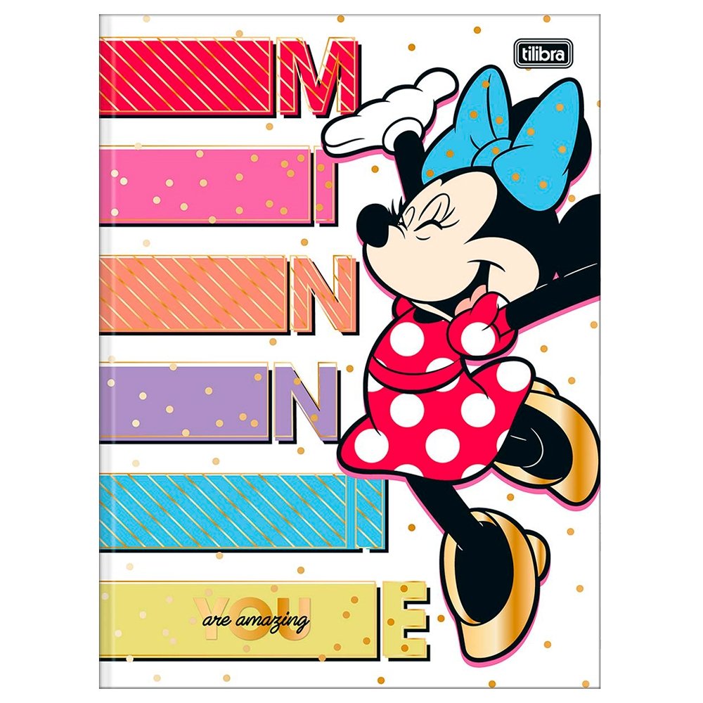 Caderno Costurado Tilibra ¼ Capa Dura Minnie 80 Folhas - Embalagem com 5 Unidades