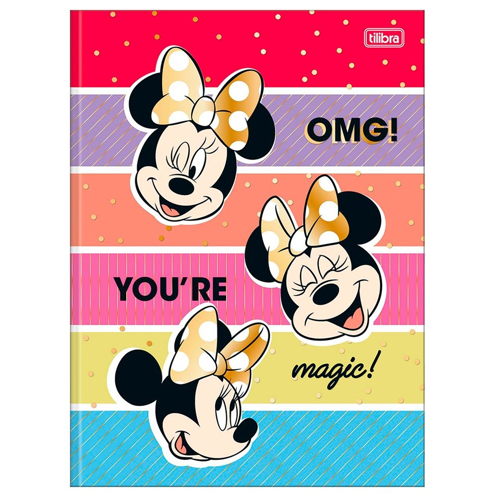 Caderno Costurado Tilibra ¼ Capa Dura Minnie 80 Folhas - Embalagem com 5 Unidades