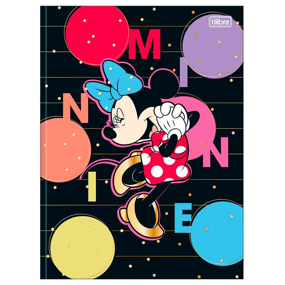 Caderno Costurado Tilibra ¼ Capa Dura Minnie 80 Folhas - Embalagem com 5 Unidades