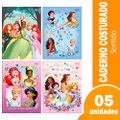 Caderno Costurado Tilibra Universitário Capa Dura Princesas 80 Folhas - Embalagem com 5 Unidades