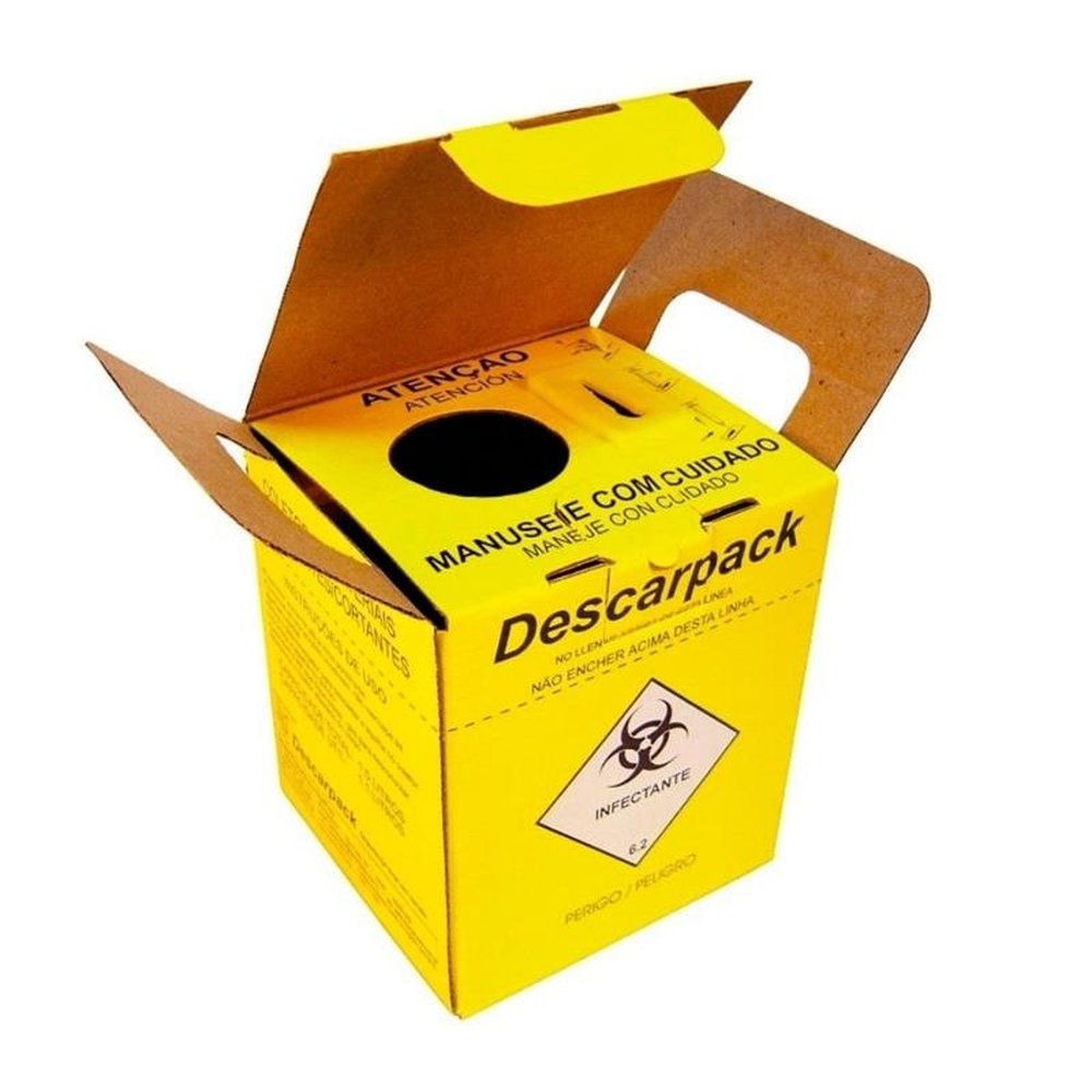 Coletor Descarpack Perfuro-Cortante Papelão 1,5L - Embalagem com 20 Unidades