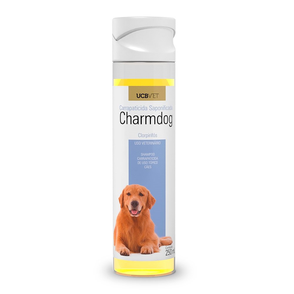 Shampoo Charmdog UCB Carrapaticida Saponificada 250ml - Embalagem com 12 unidades