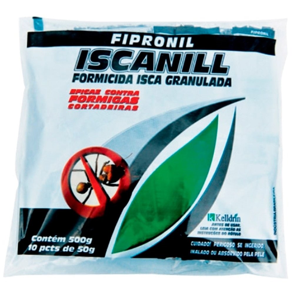 Formicida Isca Granulado Iscanill Fipronil Kelldrin 50g - 40 Embalagens c/ 10 Unidades