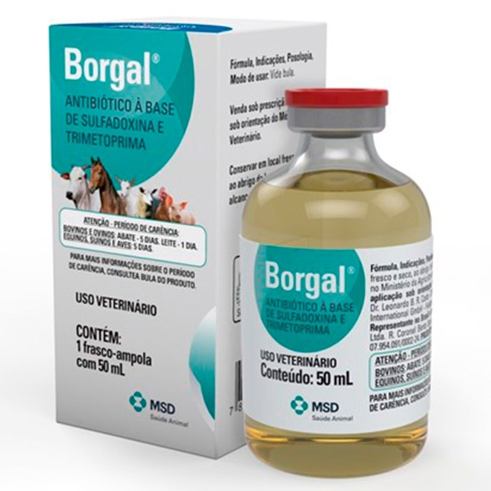Antibiótico Bactericida Coopers Borgal Injetável, MSD 50ml