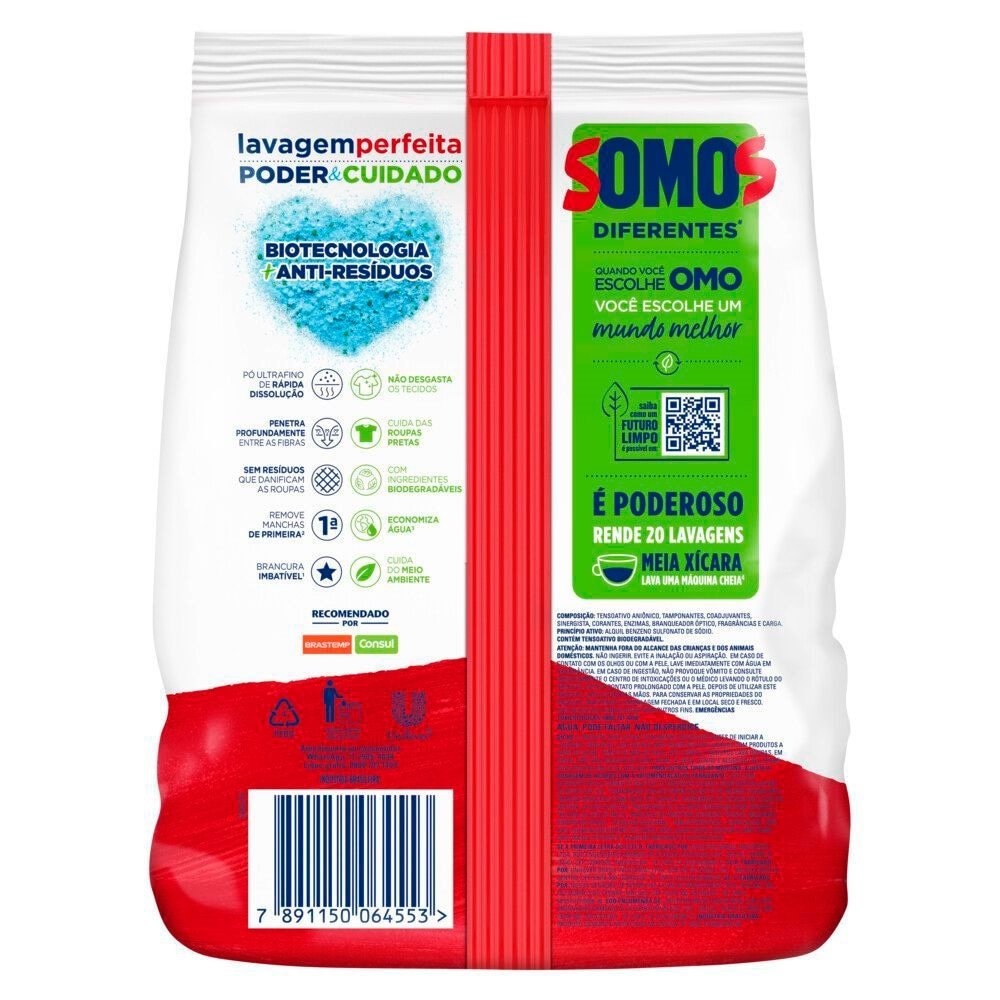 Sabão Em Pó Omo Lavagem Perfeita 1.6Kg Saco - Embalagem c/ 7 unidades