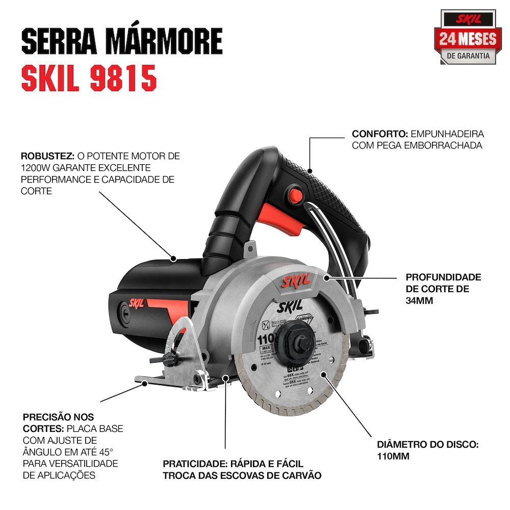 Serra Mármore Skil 9815 1200W 110mm 110V