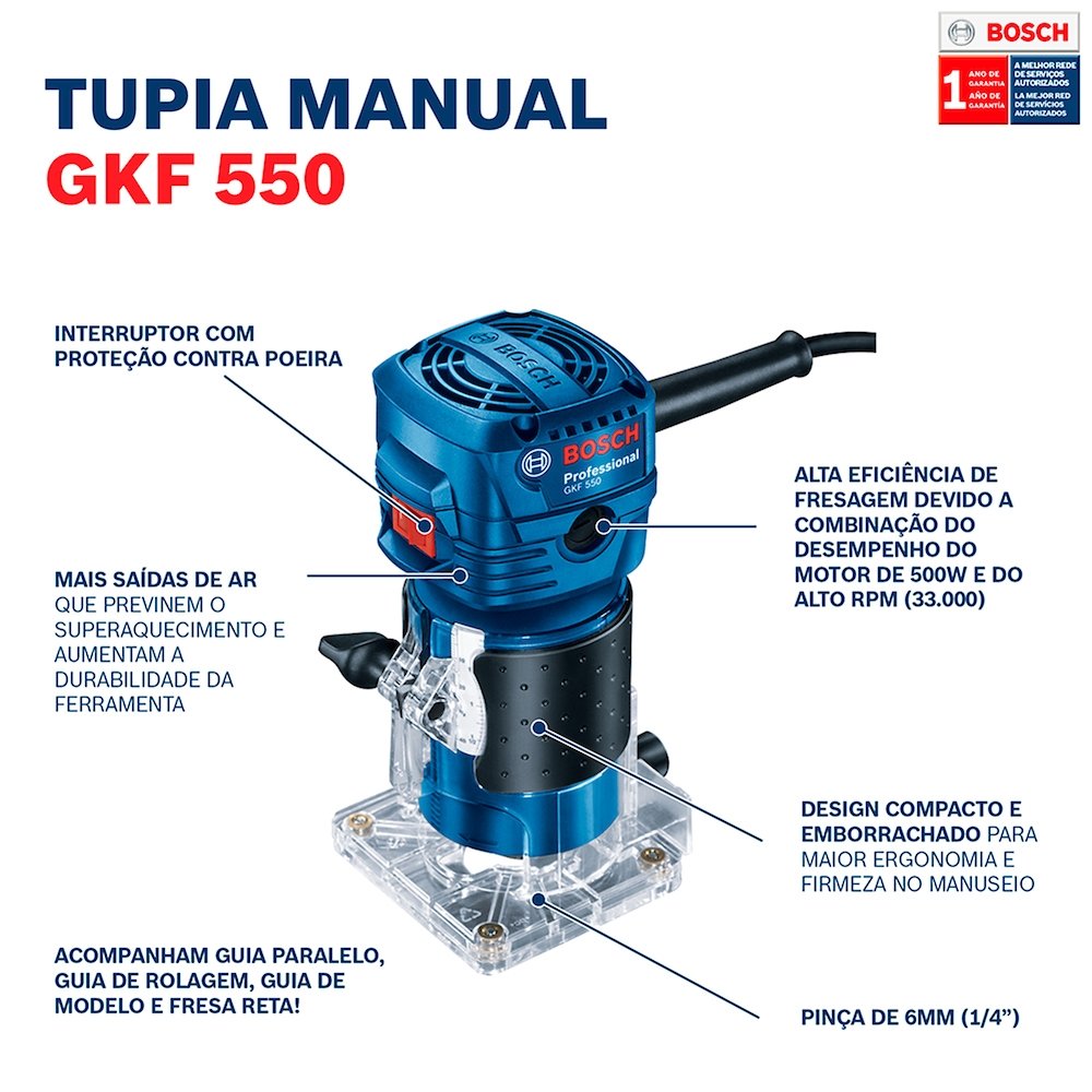 Tupia Bosch GKF 550 550W 110V