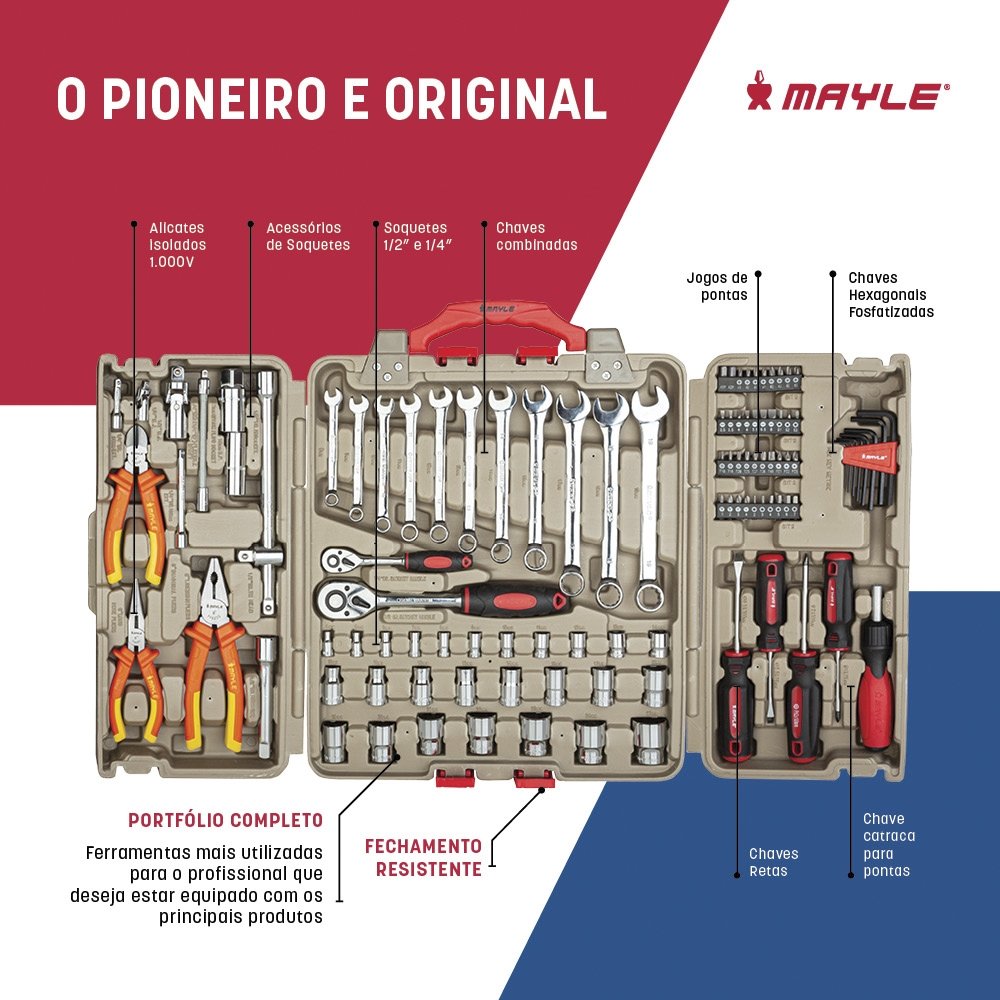 Jogo de Ferramentas Mayle Acabamento Espelhado 110002E 110 Peças