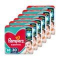 Fralda Descartável Pampers Supersec Tamanho M - 6 Pacotes com 30 Fraldas - Total 180 Tiras