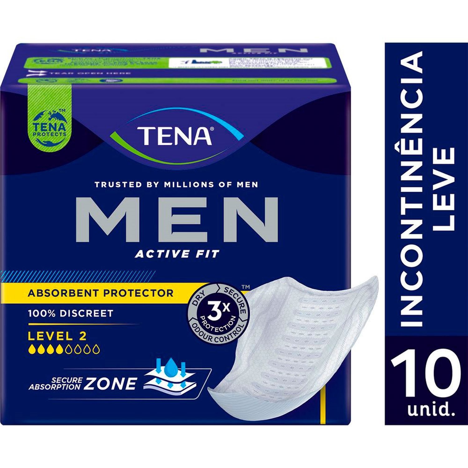 Absorvente Protetor Tena Men Discreet Protection Level 2-10U