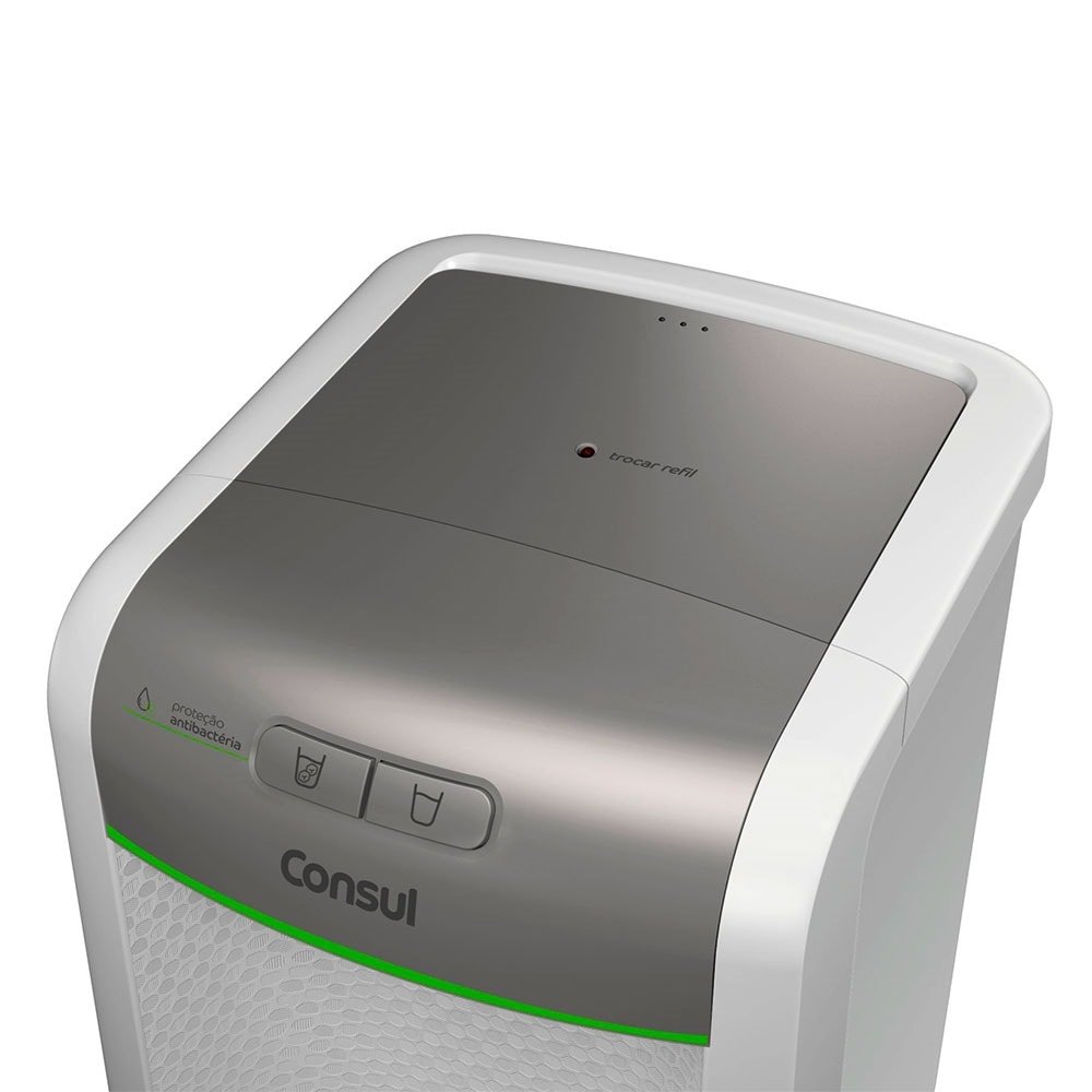 Purificador de Água Consul CPB34AS - Refrigeração Eletrônica com Filtragem, Branco/Prata, Bivolt