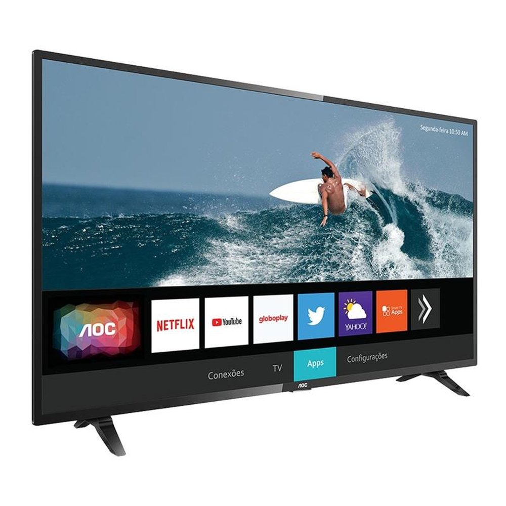 Smart TV LED 43" AOC 43S5295/78G Full HD com Wi-Fi, 2 USB, 3 HDMI, Controle com Botão Netflix,Youtube, 60Hz