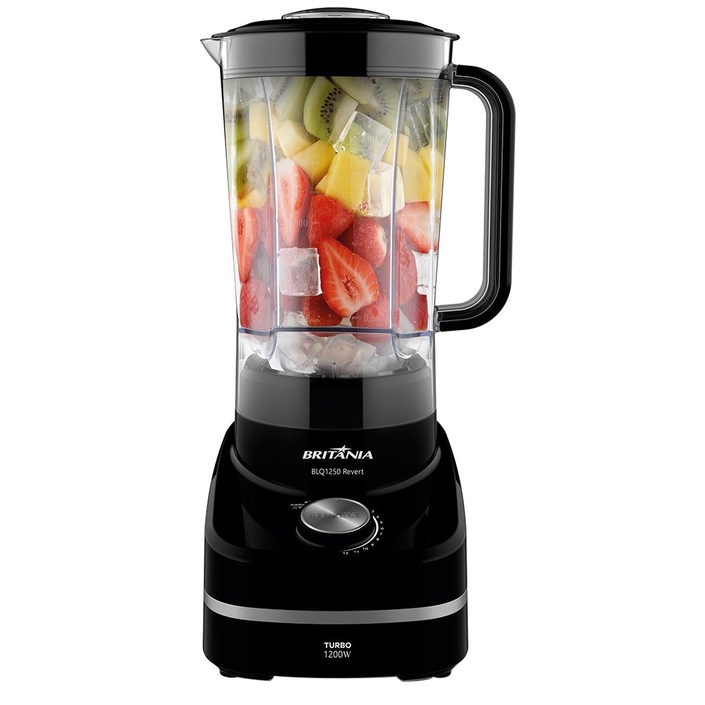 Liquidificador Britânia com Filtro BLQ1250 | Copo San Cristal 11 Velocidades + Pulsar 1200W Preto 110V