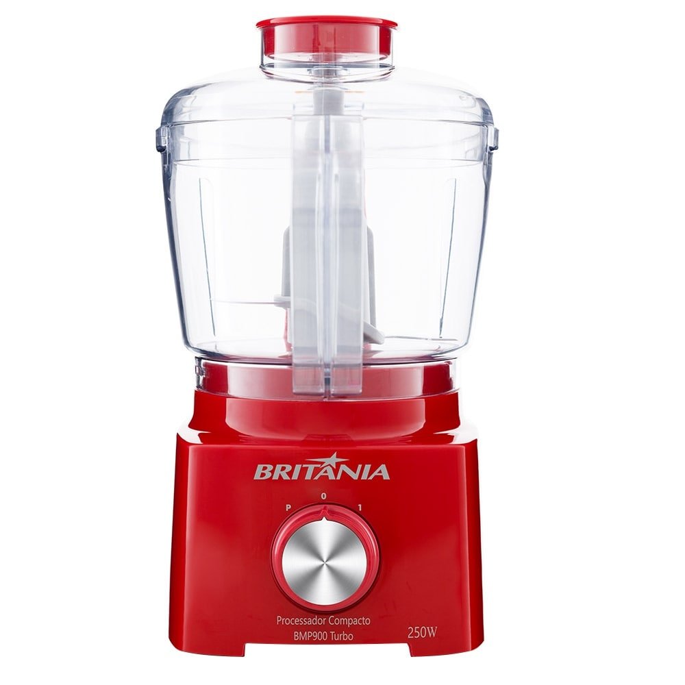 Processador de Alimentos Britânia BMP900 | 2 Velocidades + Pulsar 250W Vermelho 220V