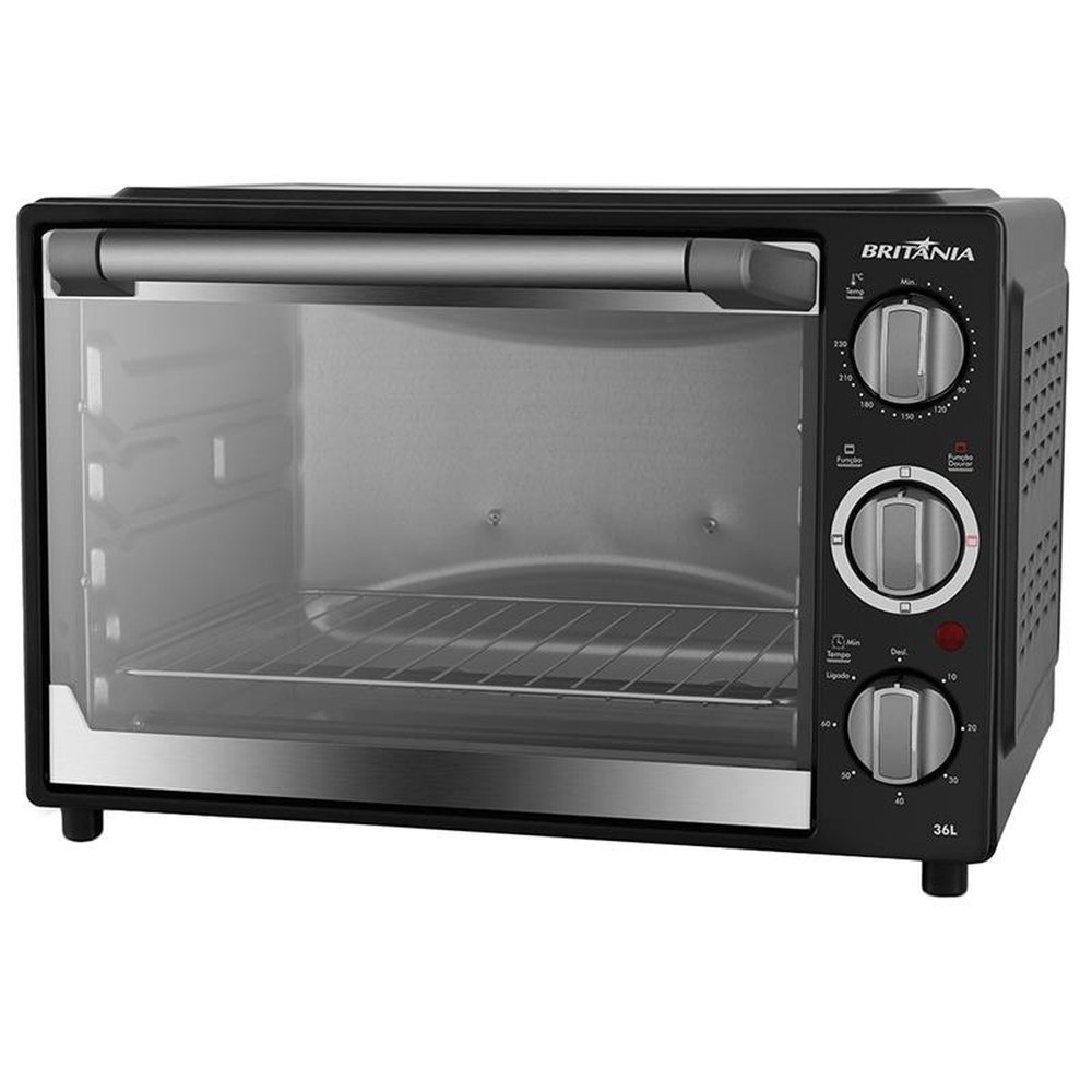 Forno Elétrico de Bancada Britânia 36 Litros BFE36P | 1500W Timer com Grelha, Preto 220V