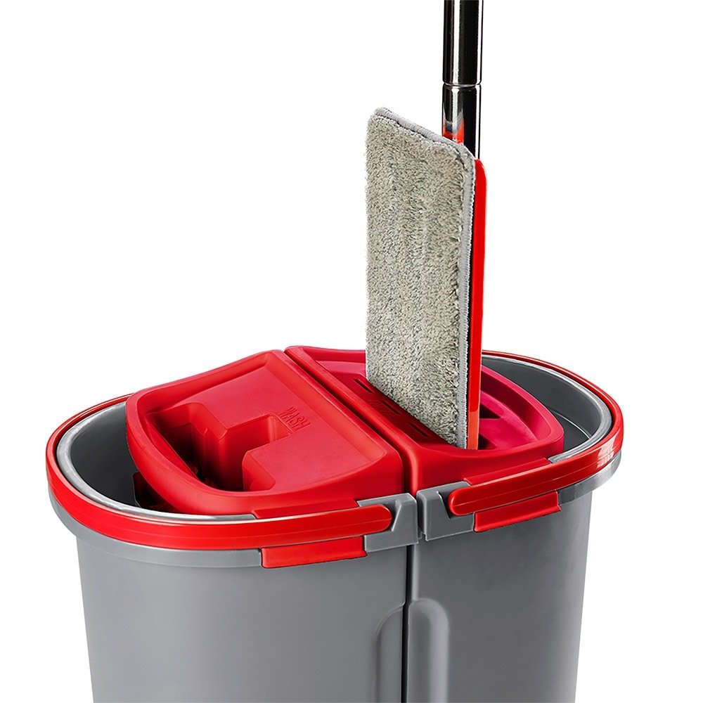 Mop Wap Multiuso LS2 Lava e Seca Duplo com Raspador e Refil de Pano Microfibra