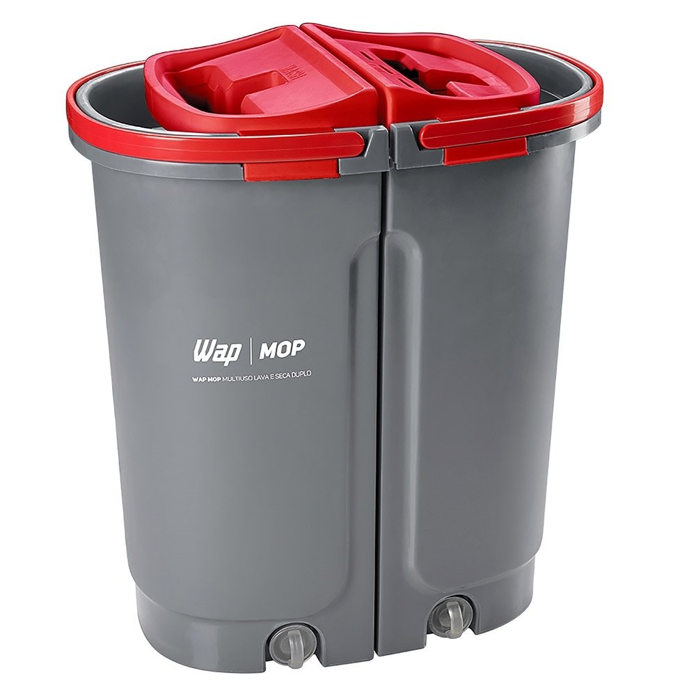 Mop Wap Multiuso LS2 Lava e Seca Duplo com Raspador e Refil de Pano Microfibra