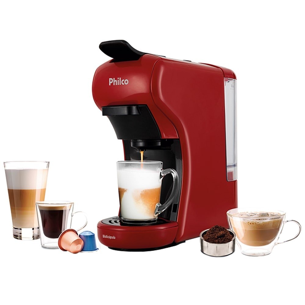 Cafeteira Expresso Philco PCF19VP 20 Bar Multicápsula 1450W Vermelha 110V