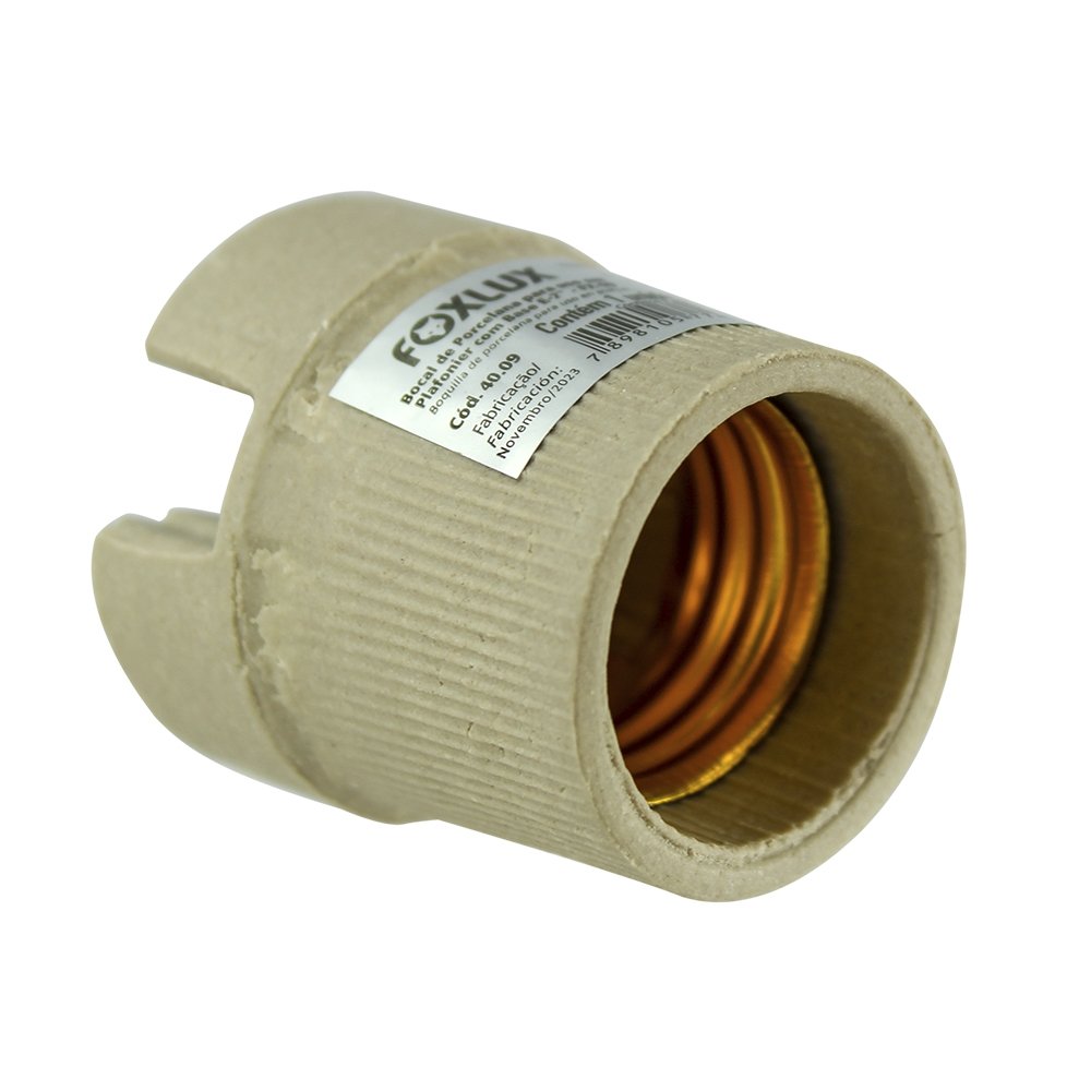 Soquete Foxlux Porcelana para Plafonier E-27 Fx 09 - Embalagem com 25 Unidades