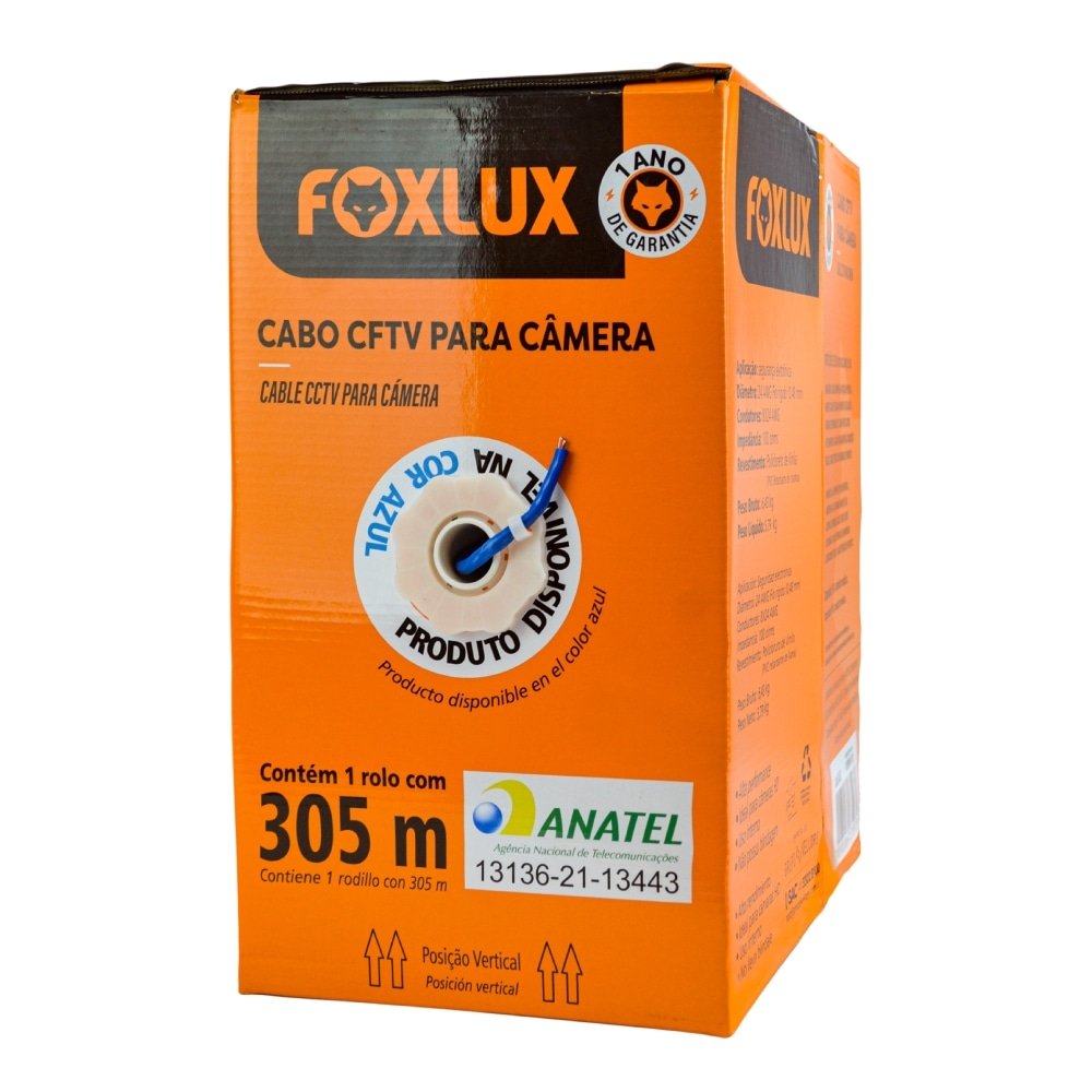 Cabo Foxlux Cftv 4 pares Para Câmera 305M