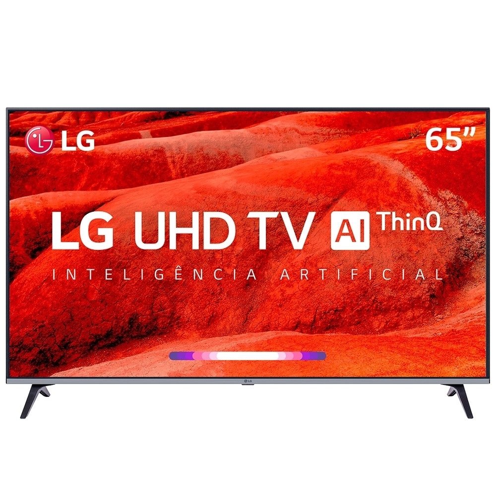 Smart TV LED 65" LG 65UM7520PSB 4K HDR com Wi-Fi, 2 USB, 4 HDMI, ThinQ AI, Bluetooth, 60Hz