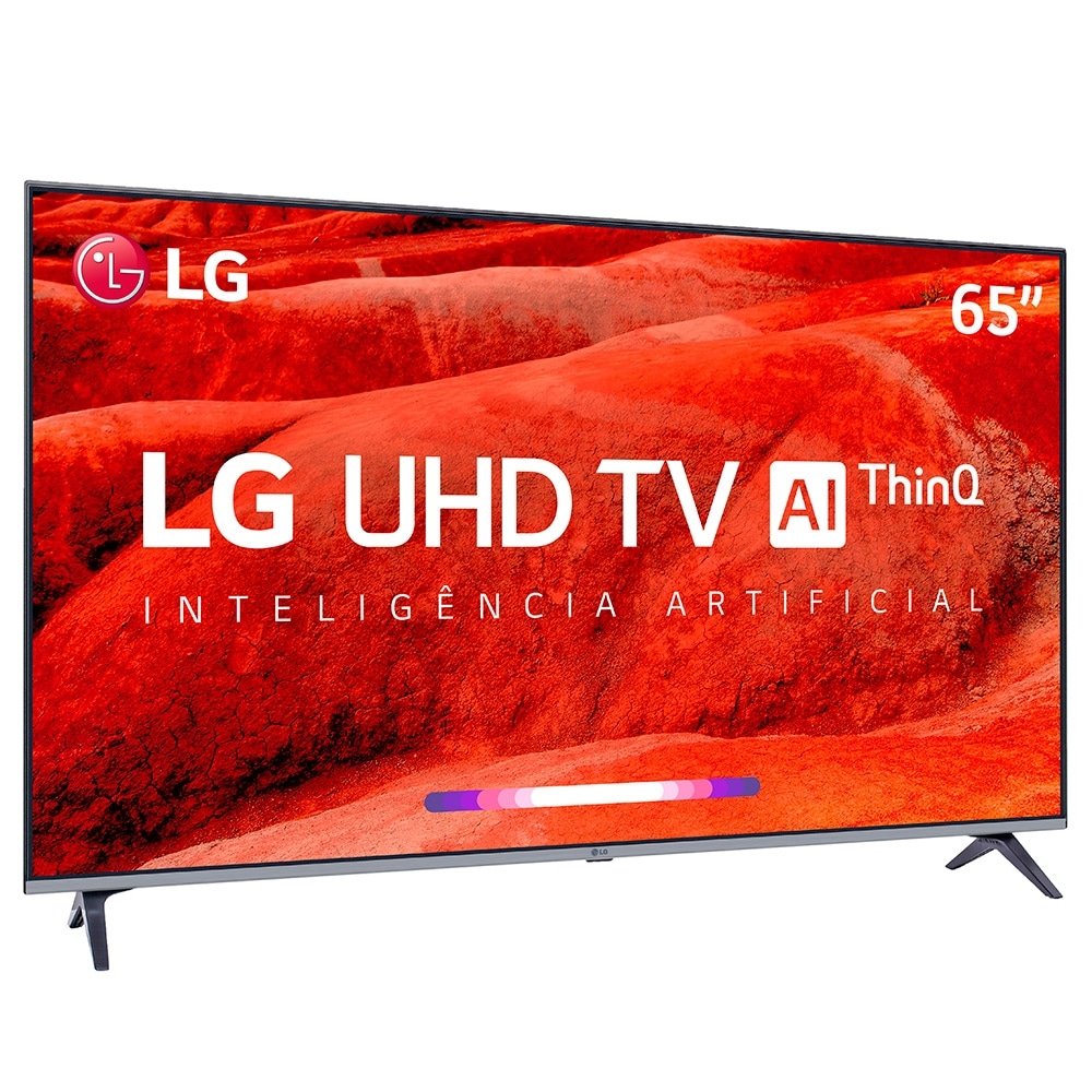 Smart TV LED 65" LG 65UM7520PSB 4K HDR com Wi-Fi, 2 USB, 4 HDMI, ThinQ AI, Bluetooth, 60Hz