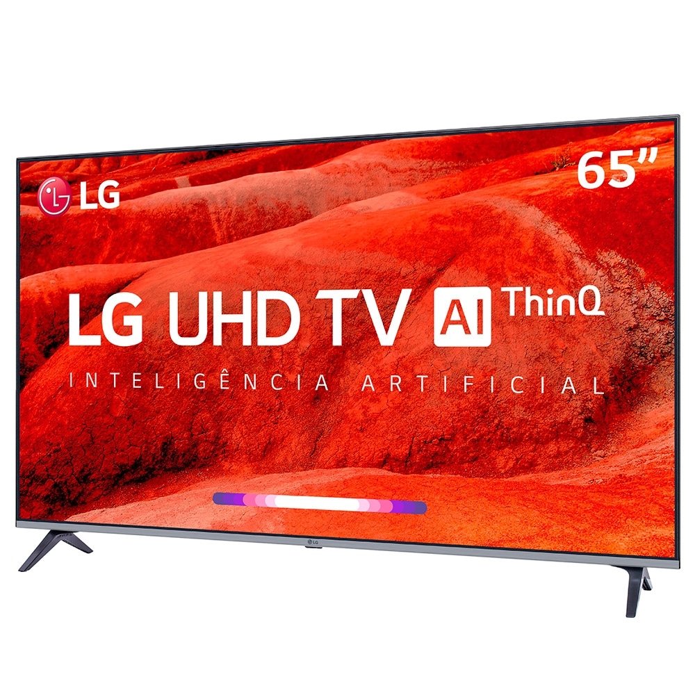 Smart TV LED 65" LG 65UM7520PSB 4K HDR com Wi-Fi, 2 USB, 4 HDMI, ThinQ AI, Bluetooth, 60Hz