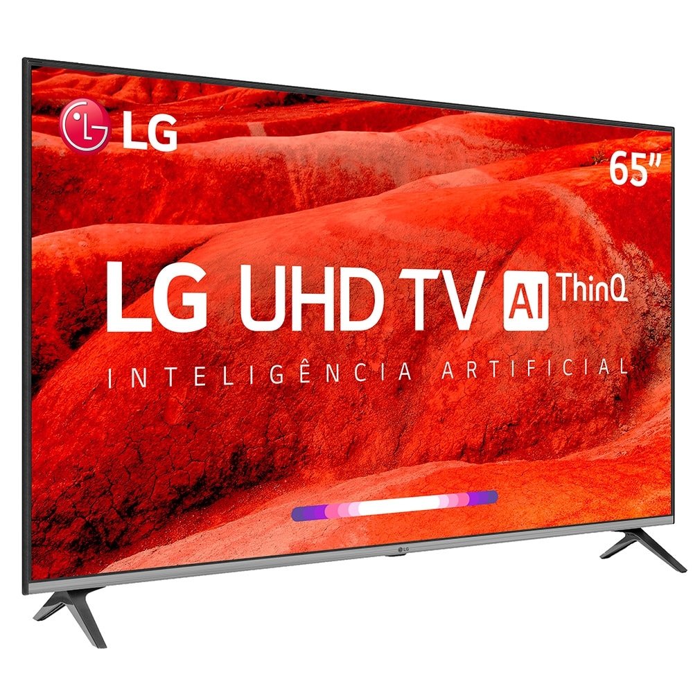Smart TV LED 65" LG 65UM7520PSB 4K HDR com Wi-Fi, 2 USB, 4 HDMI, ThinQ AI, Bluetooth, 60Hz
