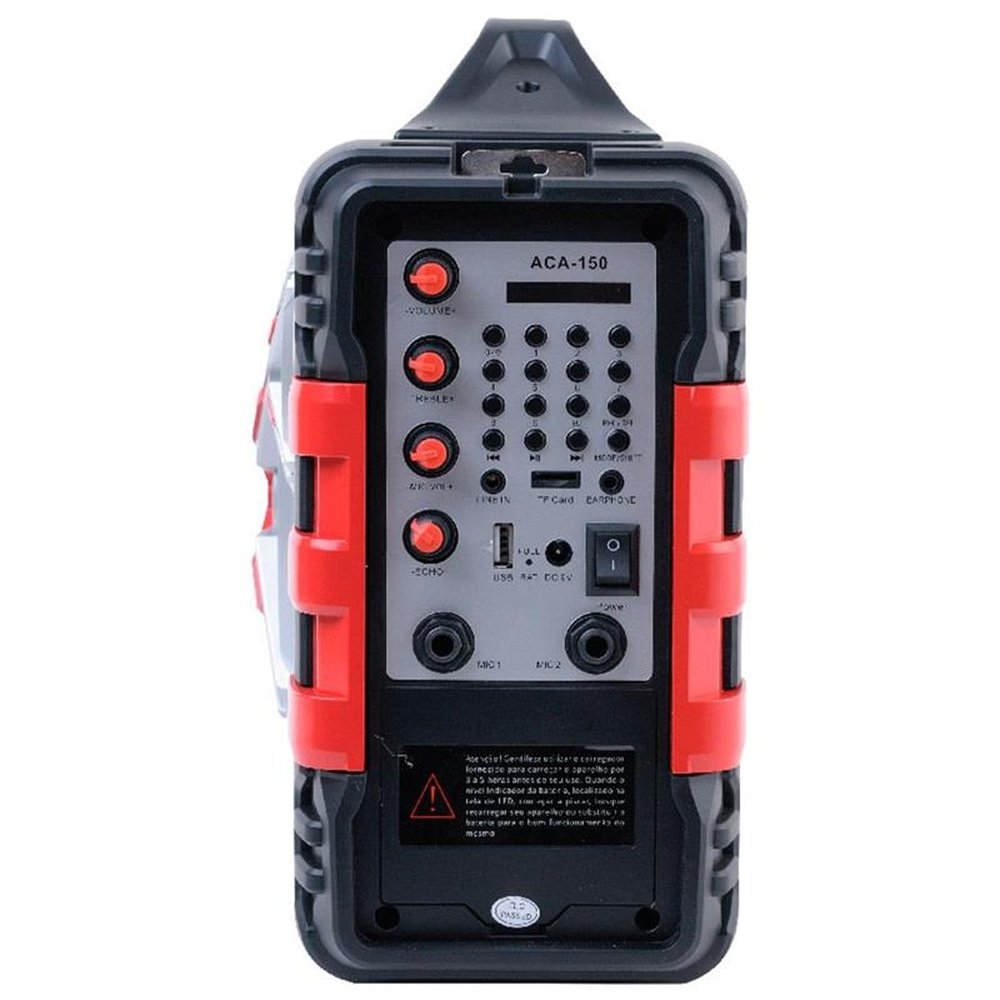 Caixa Amplificadora Amvox ACA-150 com Microfone, Bluetooth, Entradas AUX/USB/TFCARD, Rádio FM, Função Karaokê