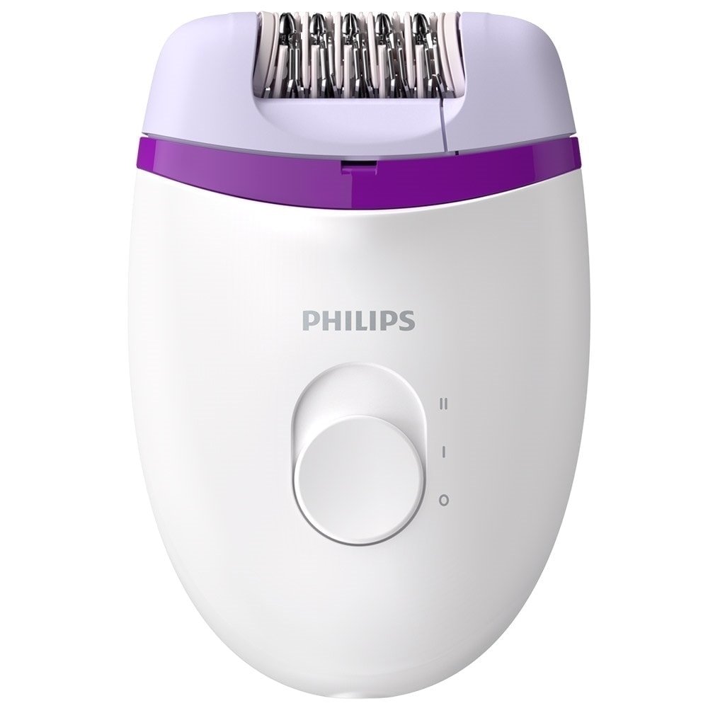 Depilador Philips Satinelle Essential BRE225/00 - com Fio, 2 Velocidades, Lavável, Branco/Lilás Bivolt