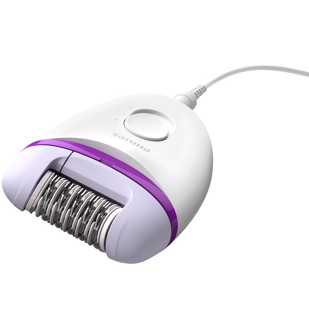 Depilador Philips Satinelle Essential BRE225/00 - com Fio, 2 Velocidades, Lavável, Branco/Lilás Bivolt