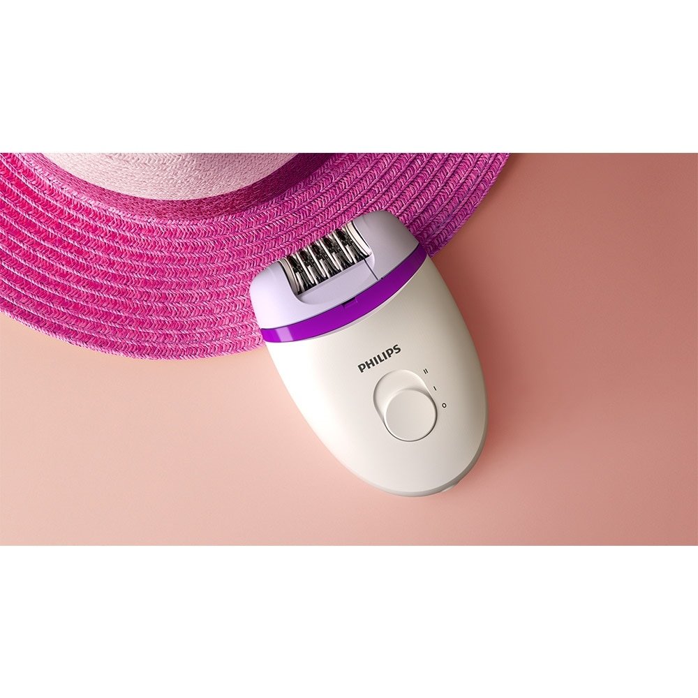 Depilador Philips Satinelle Essential BRE225/00 - com Fio, 2 Velocidades, Lavável, Branco/Lilás Bivolt