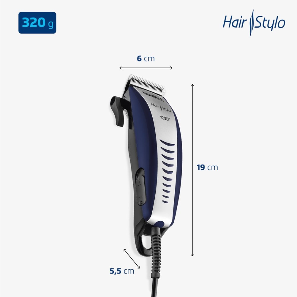 Máquina de Cortar Cabelo Mondial CR07 4 Pentes de Corte 110V