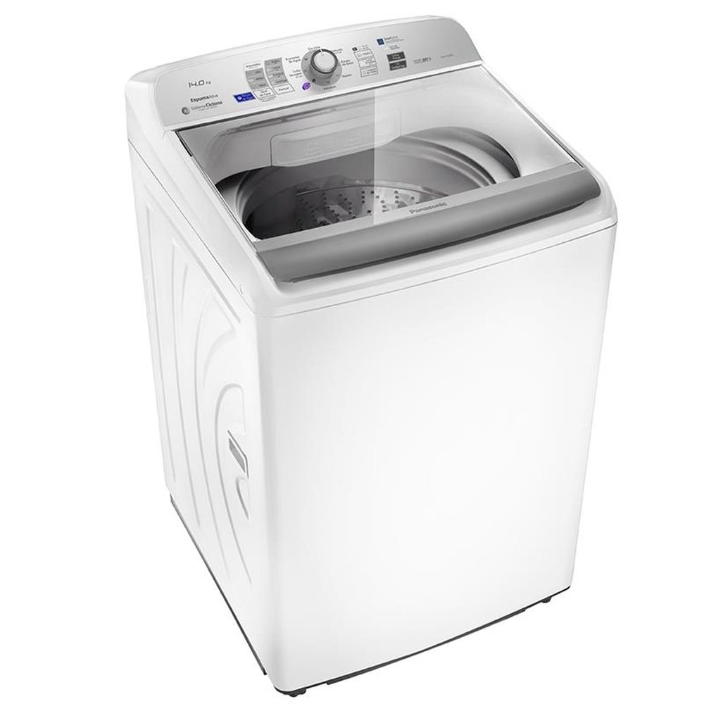 Máquina de Lavar Roupas 14kg Panasonic NA-F140B6W, com Sistema Ciclone, Branca, 110V