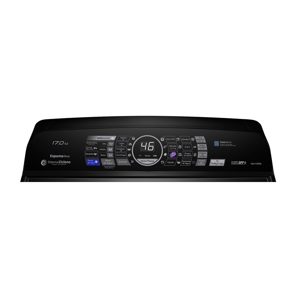Máquina de Lavar Roupas 17Kg Panasonic NA-F170P6T, Titânio, 110V