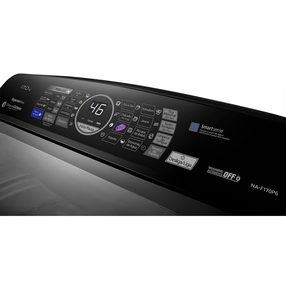 Máquina de Lavar Roupas 17Kg Panasonic NA-F170P6T, Titânio, 110V