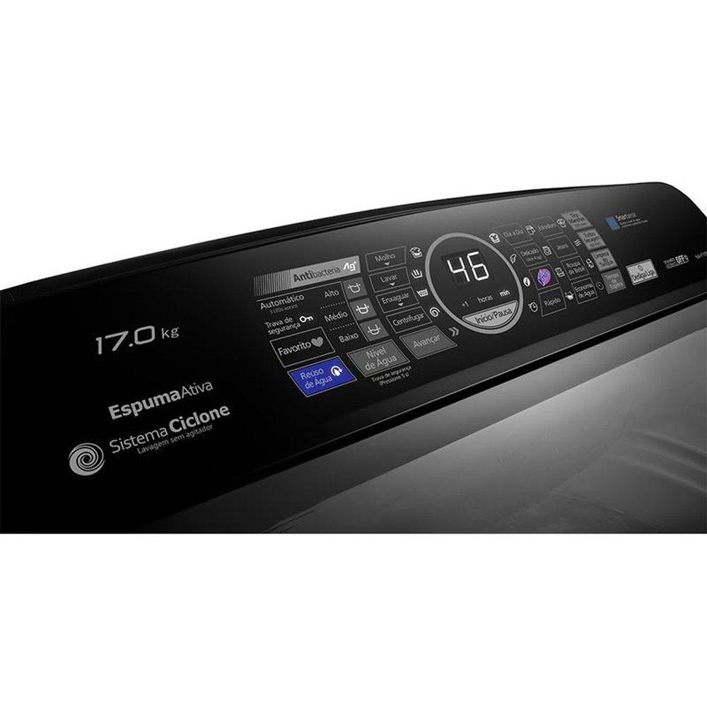 Máquina de Lavar Roupas 17Kg Panasonic NA-F170P6T, Titânio, 220V