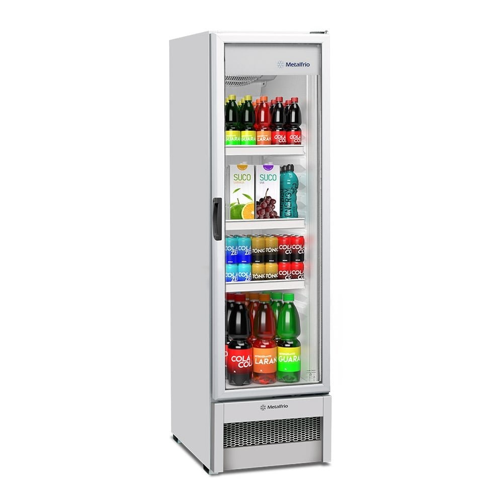 Expositor Vertical Metalfrio - 326 Litros VB28, Porta de Vidro, Branco, 110V