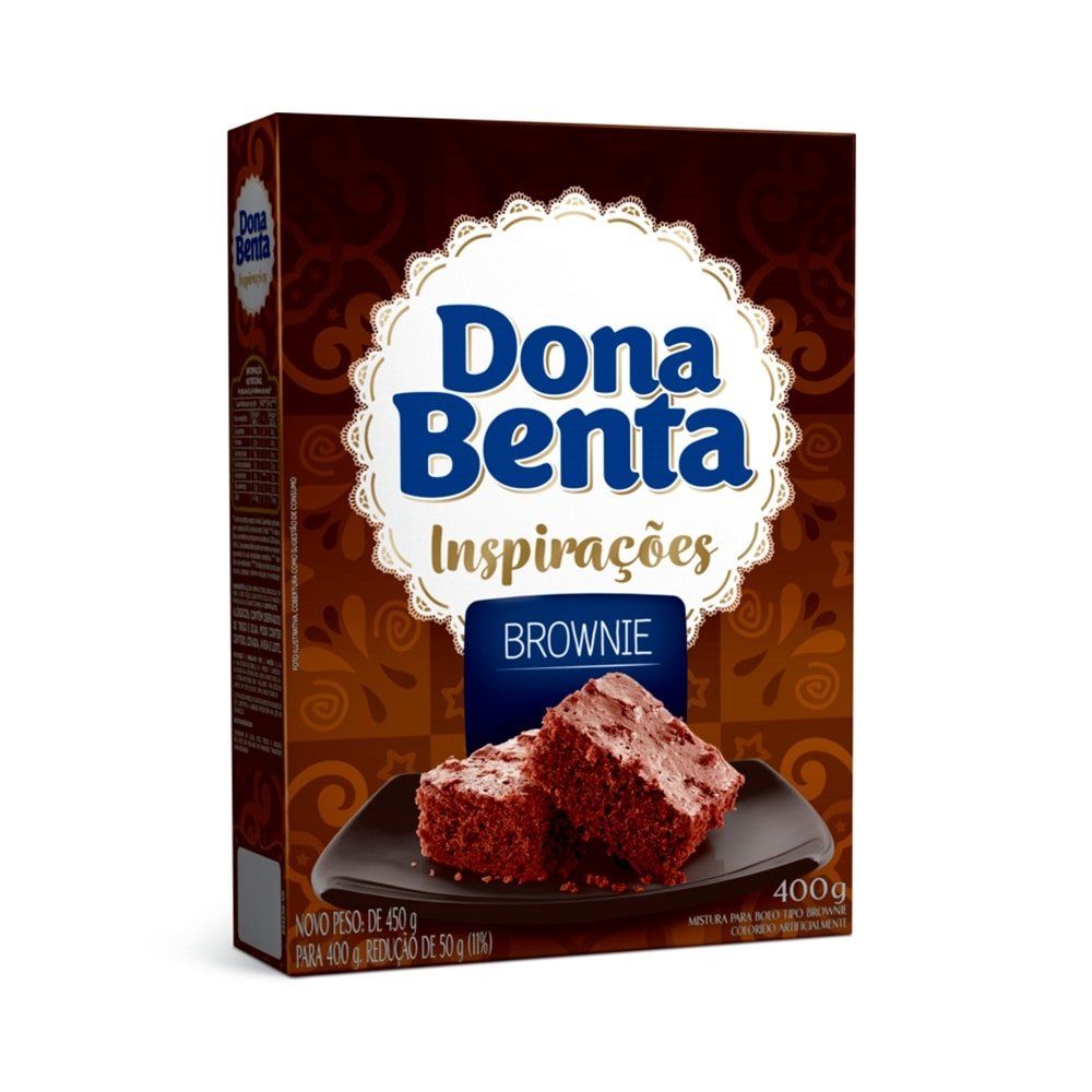 Mistura para Bolo Dona Benta Brownie 400g - Embalagem com 12 Unidades