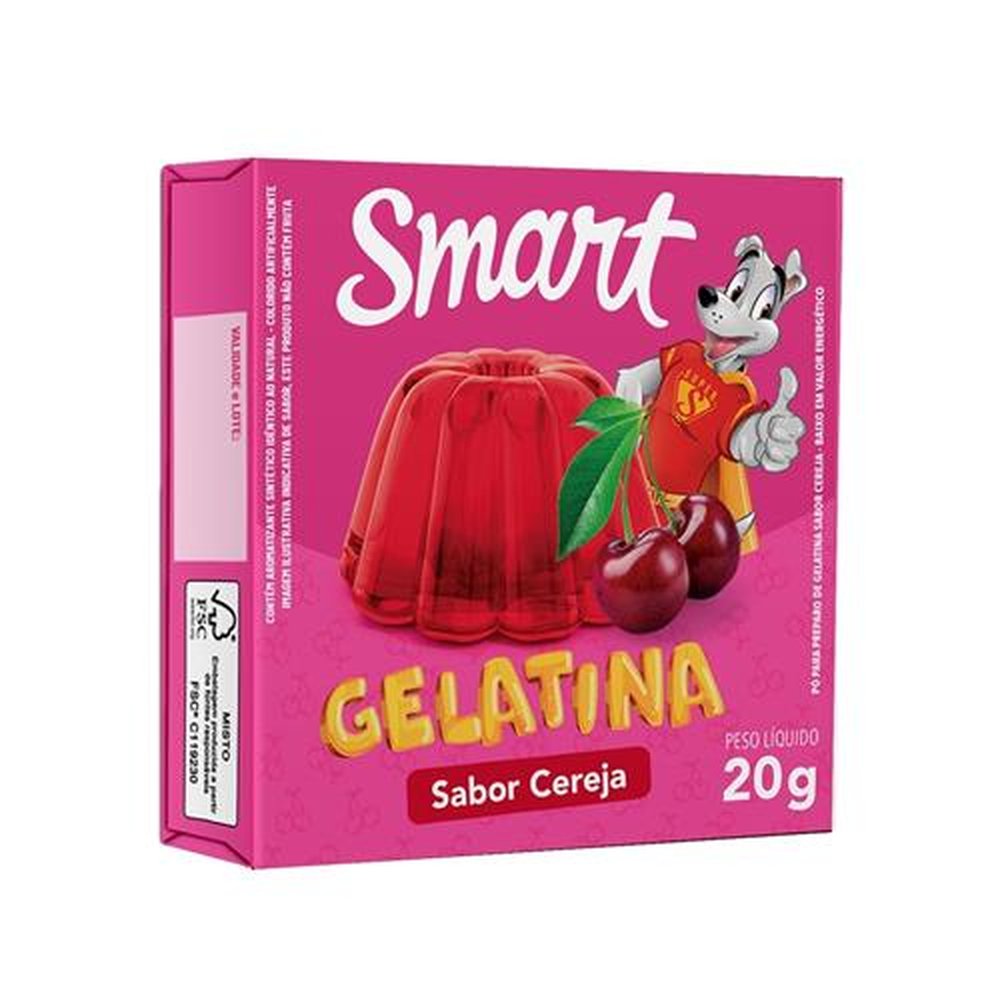 Gelatina Smart Cereja 20g Embalagem com 36 Unidades