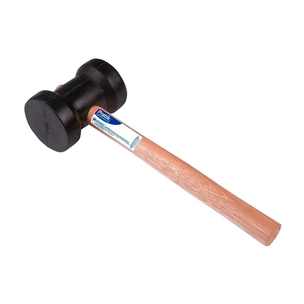 Martelo Borracha Pratik 60mm Preto - Embalagem com 6 Unidades