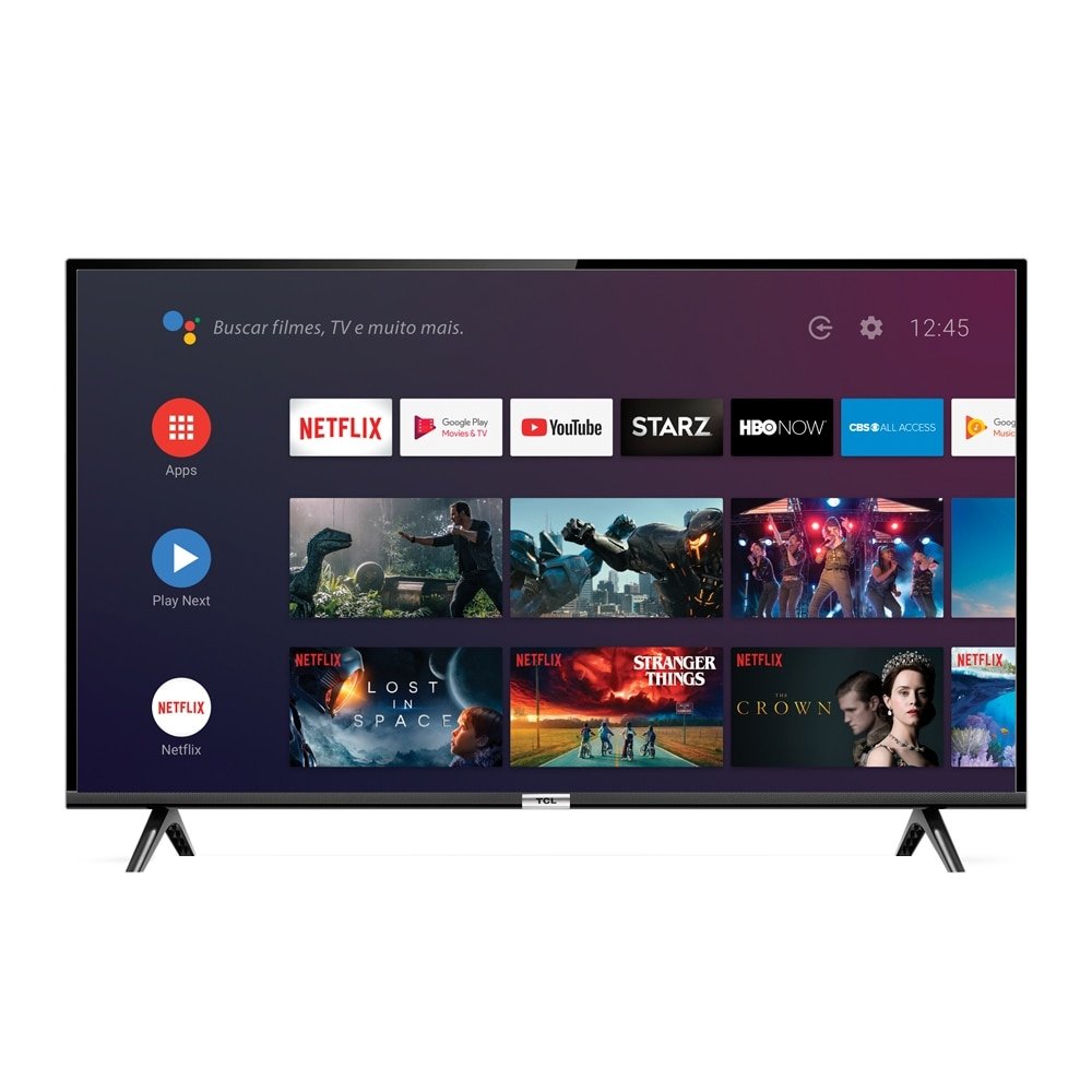 Smart TV LED 40" TCL 40S6500FS LCD Full HD com Wi-Fi, 1 USB, 2 HDMI, Android, Bluetooth, 60Hz