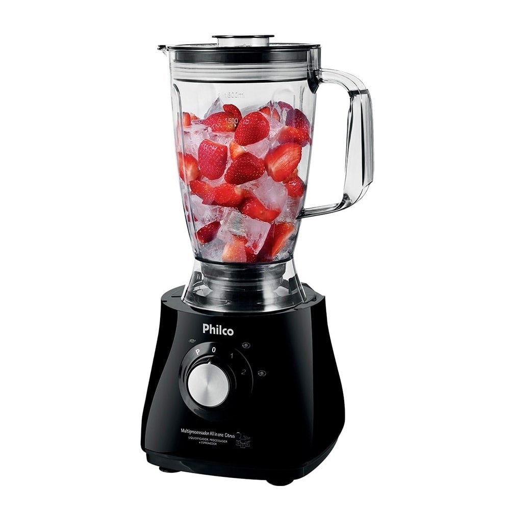Multiprocessador Philco All in One 2 Citrus 800W 2 Velocidades + Pulsar Preto 220V