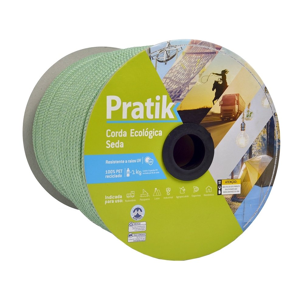 Corda Trançada Pratik Pet Verde Carretel 8mmx233m
