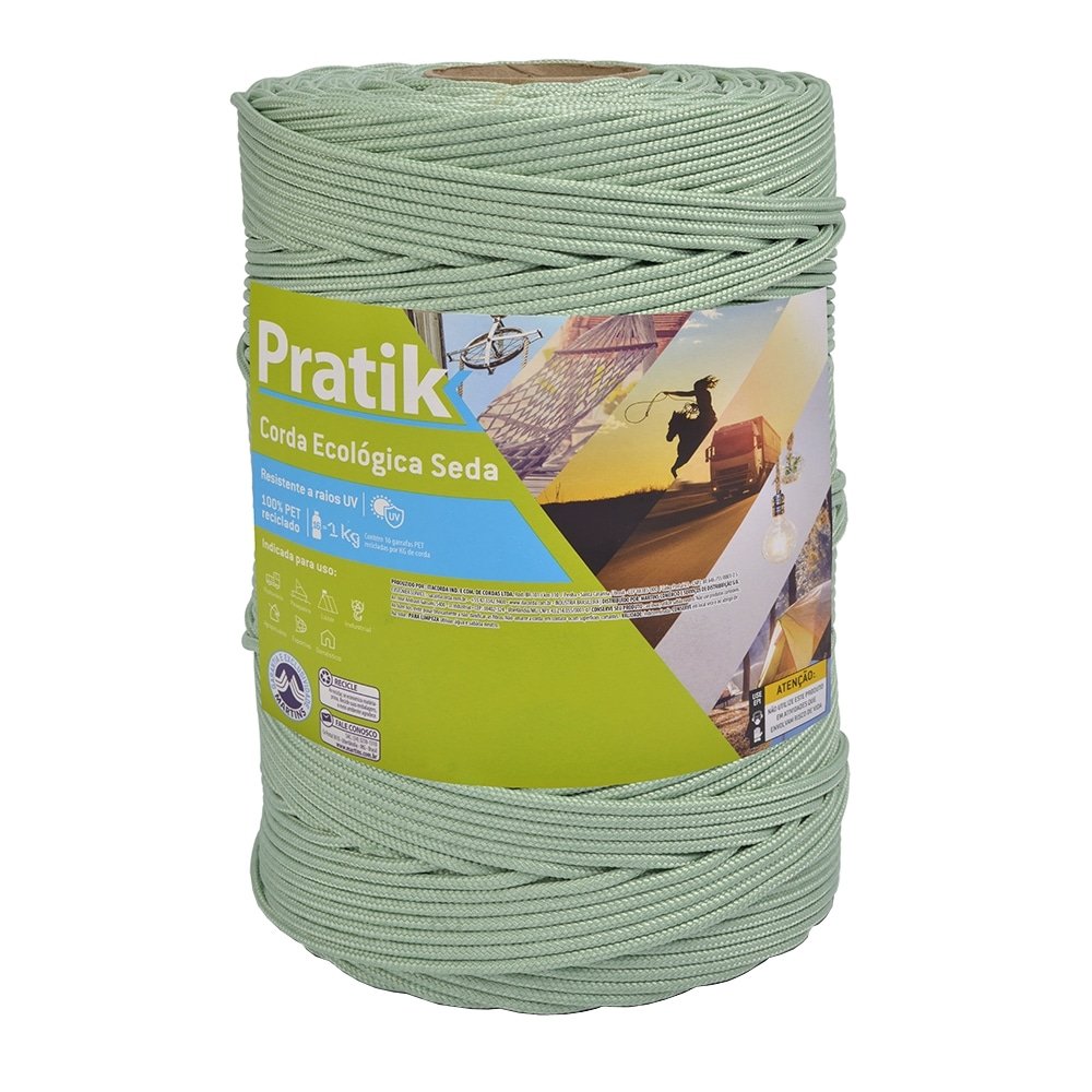 Corda Trançada Pratik Pet Verde Rolo 6mmx200m