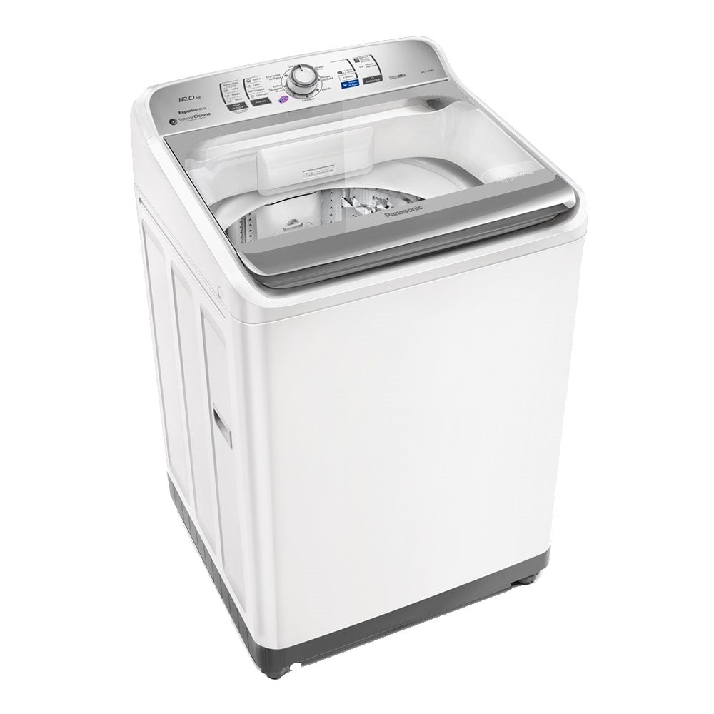 Máquina de Lavar Roupas 12Kg Panasonic NA-F120B1WA - Cesto Inox, Branca, 110V