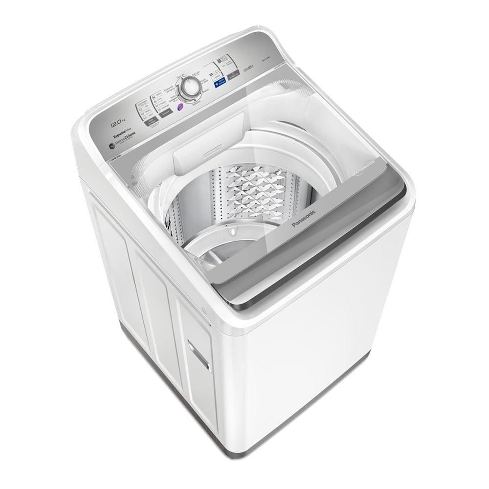 Máquina de Lavar Roupas 12Kg Panasonic NA-F120B1WA - Cesto Inox, Branca, 110V
