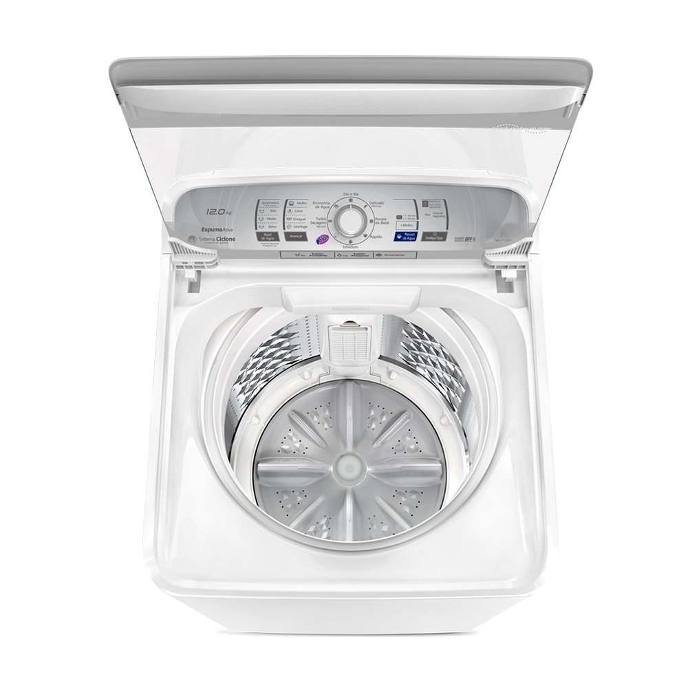 Máquina de Lavar Roupas 12Kg Panasonic NA-F120B1WA - Cesto Inox, Branca, 110V